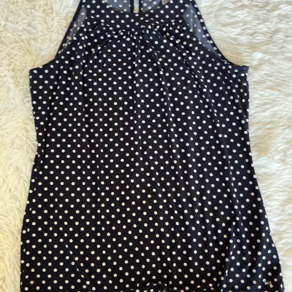 Tommy Hilfiger Navy Polka Dot Blouse